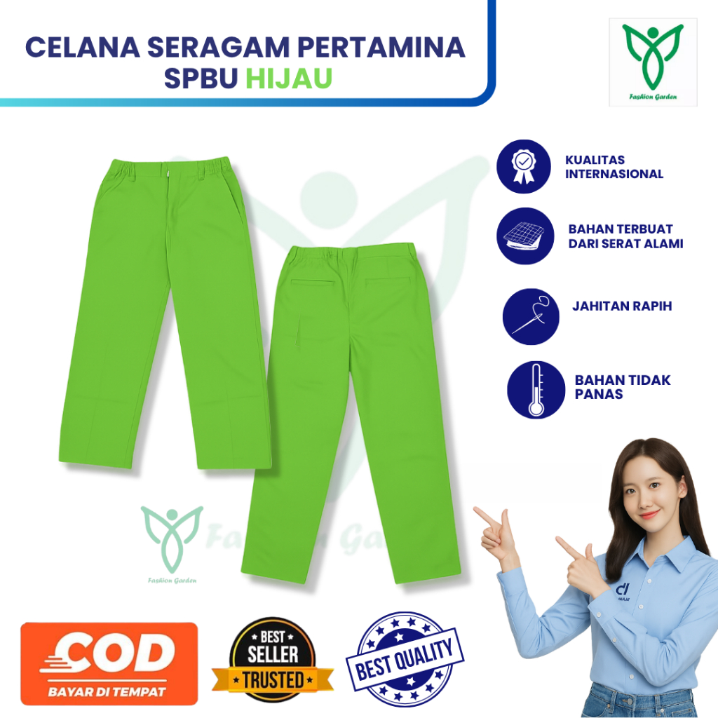 Celana Pertamina Hijau | Celana Spbu | Seragam Spbu | Seragam Pertamina | Celana Spbu Pertamina