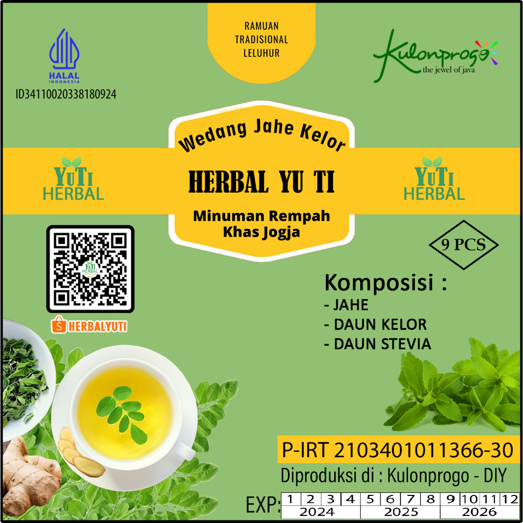 

WEDANG KELOR JAHE | GULA BATU | STEVIA | isi 9 (Komplit)