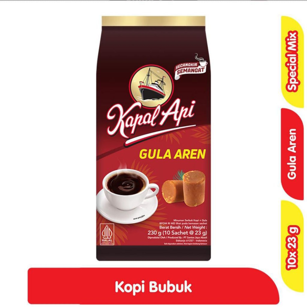 

Kopi kapal api gula aren isi 10 sachet