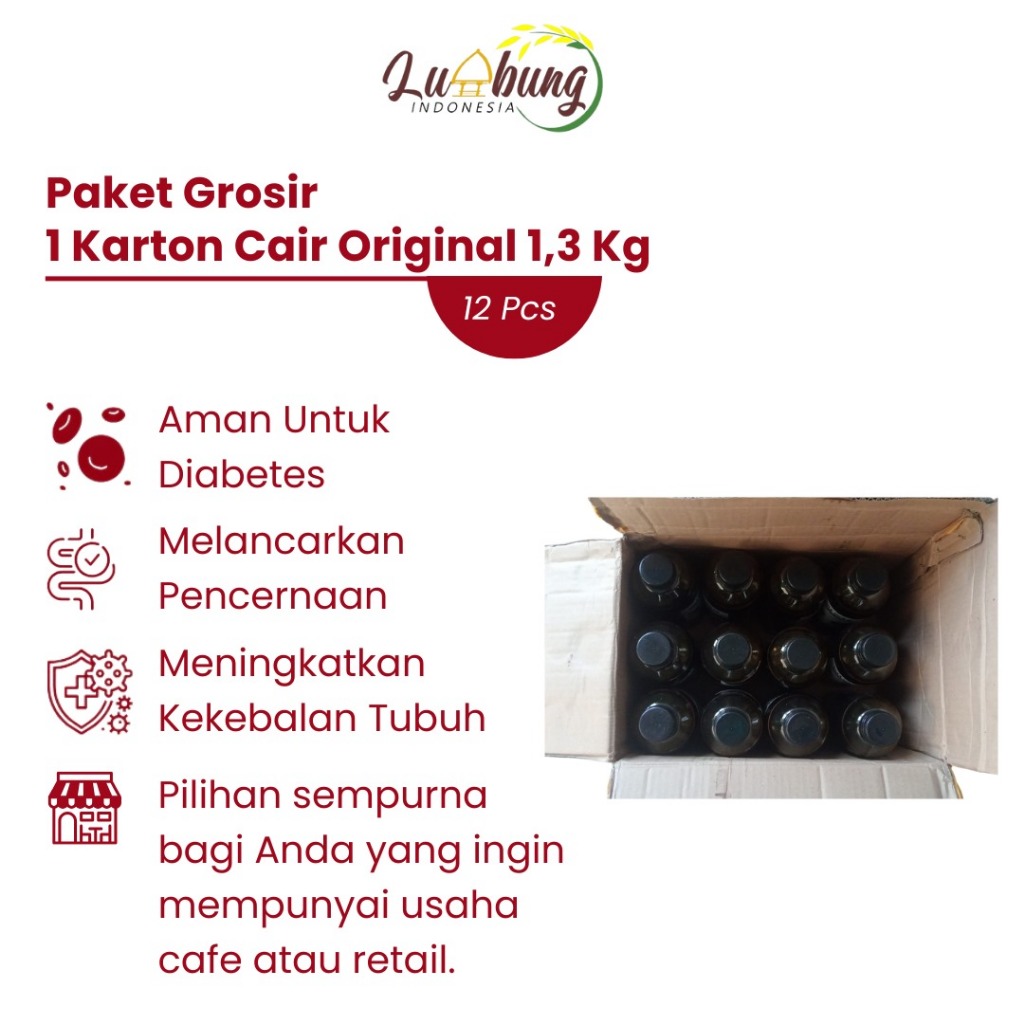 

(Paket Hemat 12 Pcs) Gula Aren 33 Cair Premium Palm Sugar Organik 1.3 kg, Low Gi/Halal MUI dan Murni/Recommended by Chef or Barista