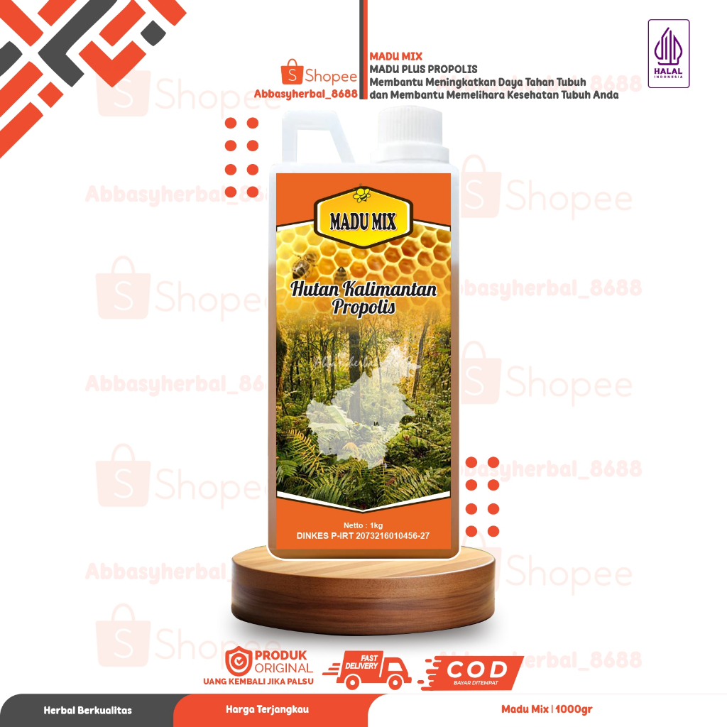 

Abbasy Herbal_Produk Original Madu MIX / Hutan Kalimantan / Propolis 1kg