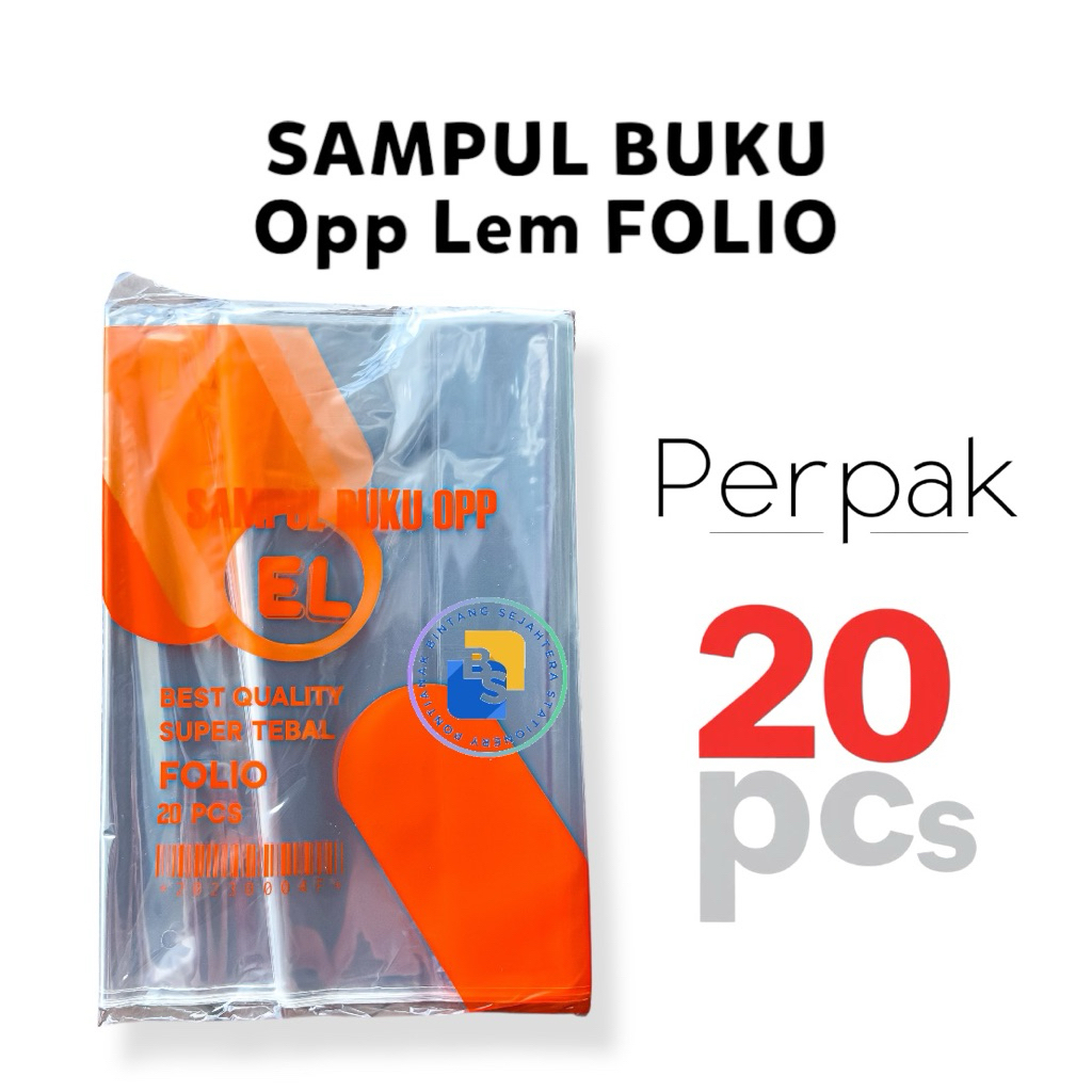 

20 Lembar- Sampul Buku EL OPP Lem FOLIO Super Tebal