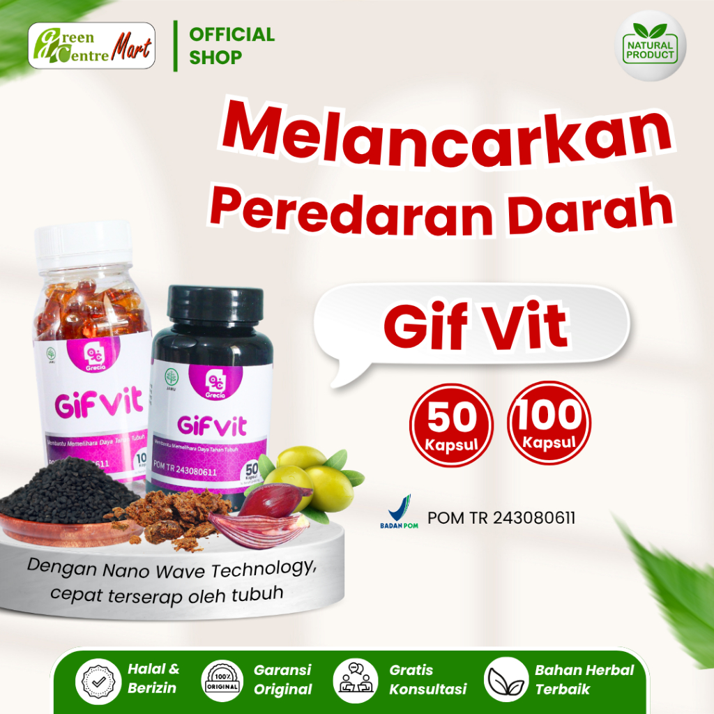 

GIF VIT KAPSUL – SUPLEMEN HERBAL UNTUK KESEHATAN JANTUNG & TEKANAN DARAH