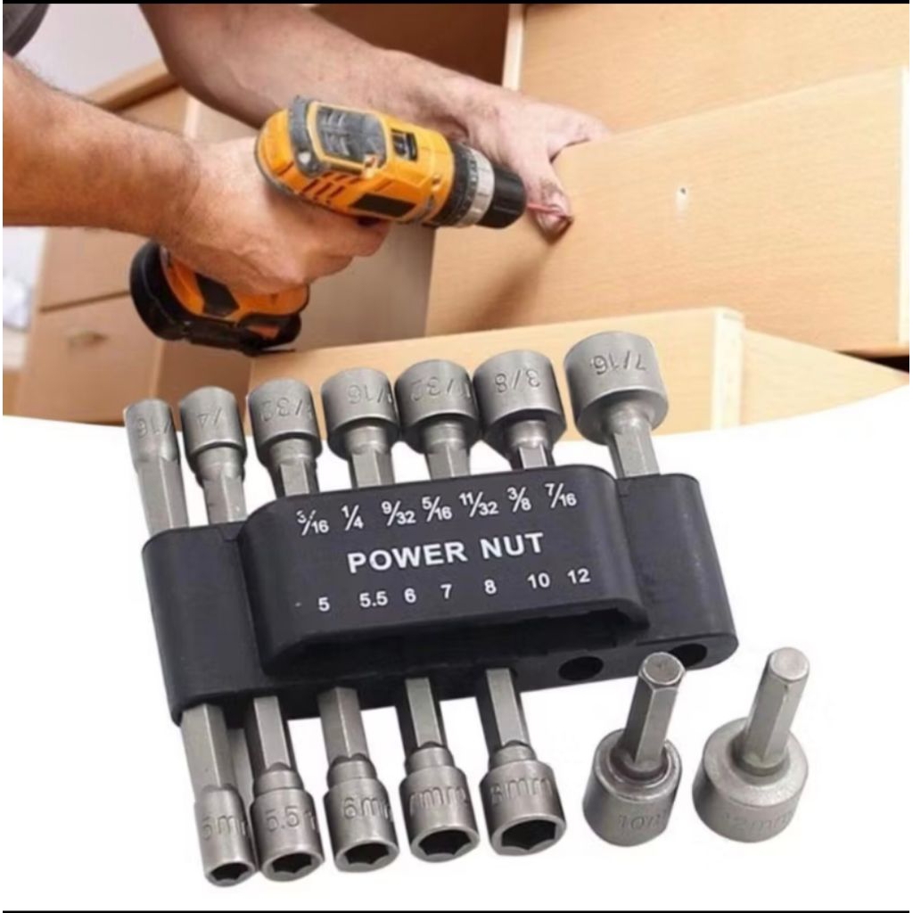 kunci sok drilling hex nut set 14pcs mobil motor