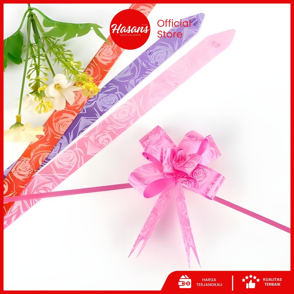 

[10 Pcs] Pita Tarik Motif / PIta Serut Motif / Pita Kado / Pita Hiasan Parcel / Pita Kupu Kupu / Tali Kado S02