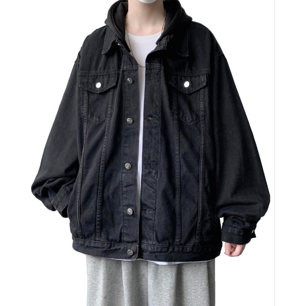 JacketJeansHitamHoodieHitamPriaWanita