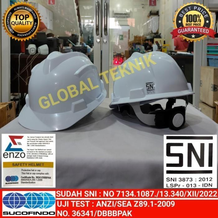 Helm Proyek ENZO Helm safety model Putar Putih HELM HELMET SAFETY PROYEK ENZO SNI