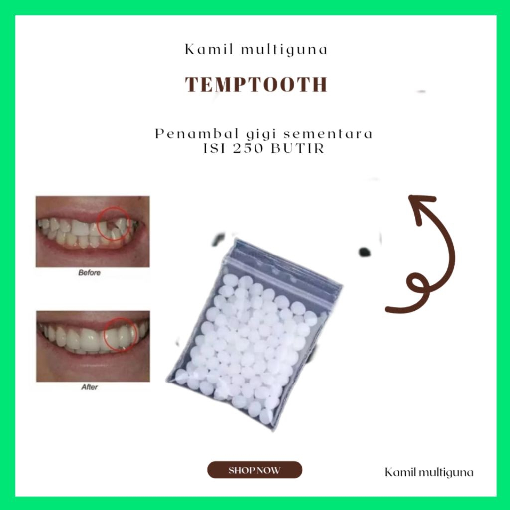 isi 250 butir gigi palsu sementara penambal gigi temptooth gigi palsu bahan alat tambal gigi sendiri