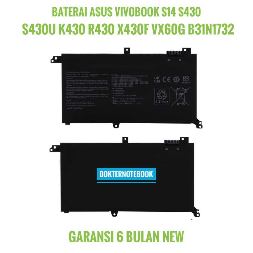 Baterai Asus Vivobook S14 S430UA X430UN X430FN K430UF S430FN V430FN B31N1732
