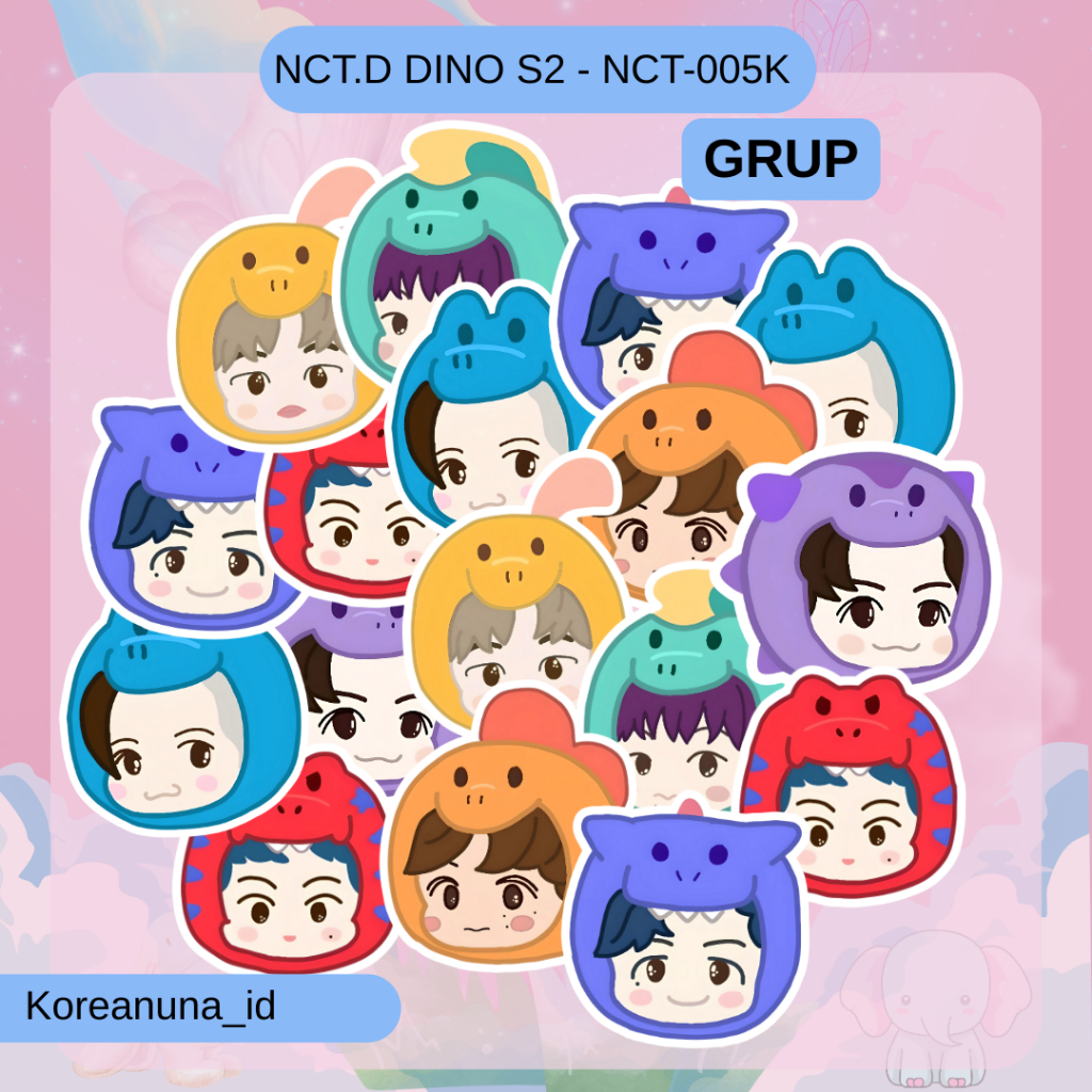 Stiker Kpop Nct Dream Dino Kepala Aesthetic Berkualitas Sticker Laptop Botol Buku Note Berkualitas M