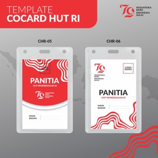 

Cocard + Lanyard Merdeka HUT RI 80 | Bisa Custom Nama & Logo/ Ready Template