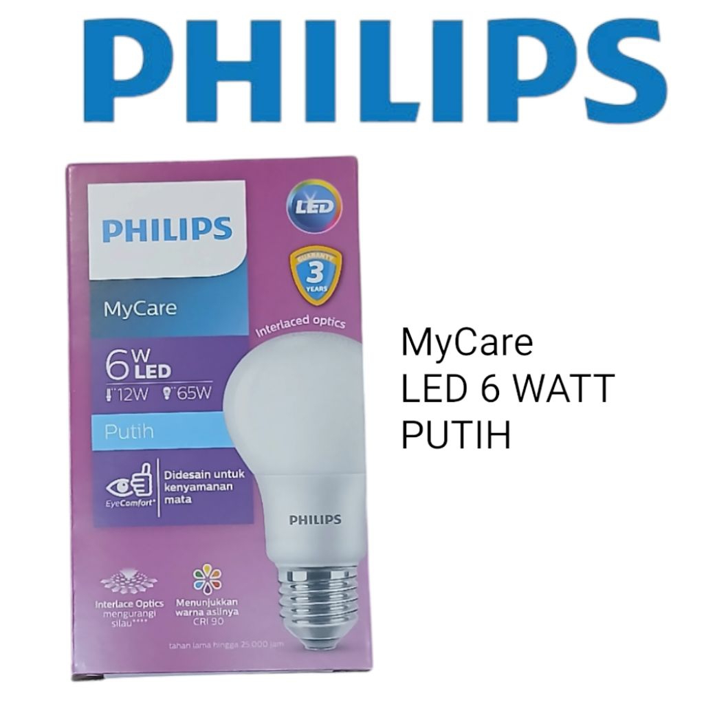 Philips LED 6 watt Putih Merk Philips
