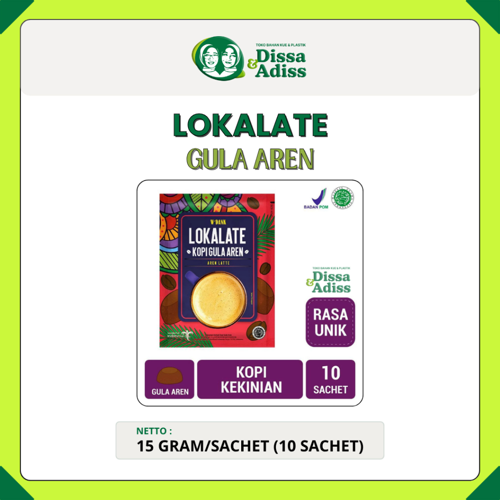 

Lokalate Kopi Sachet 18gr*10 Rendah Gula - Tobaqdissa