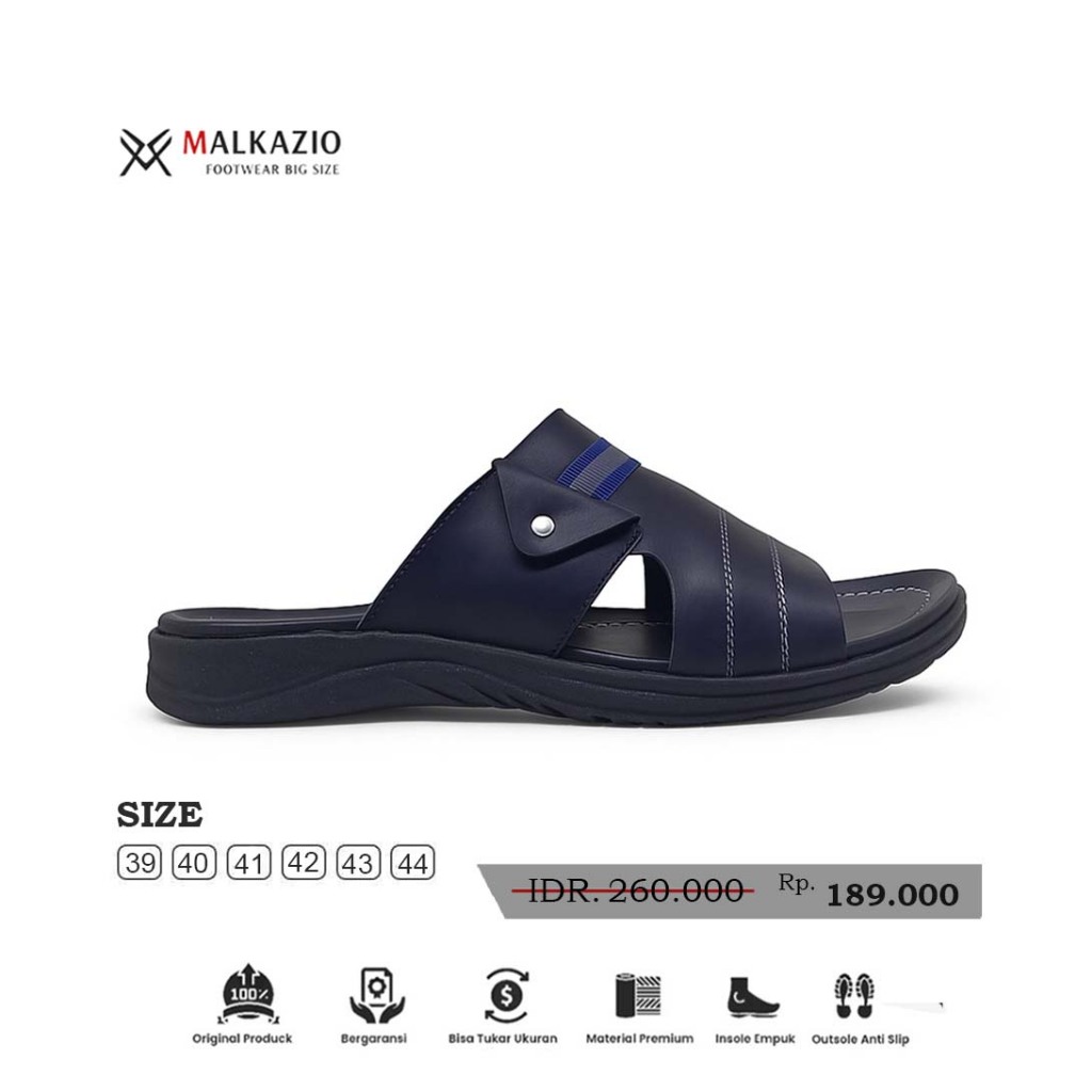 Malkazio - Guer Laigo | Big Size 39~48 | Sandal Selop Pria Kulit Asli Ukuran Besar & Kecil