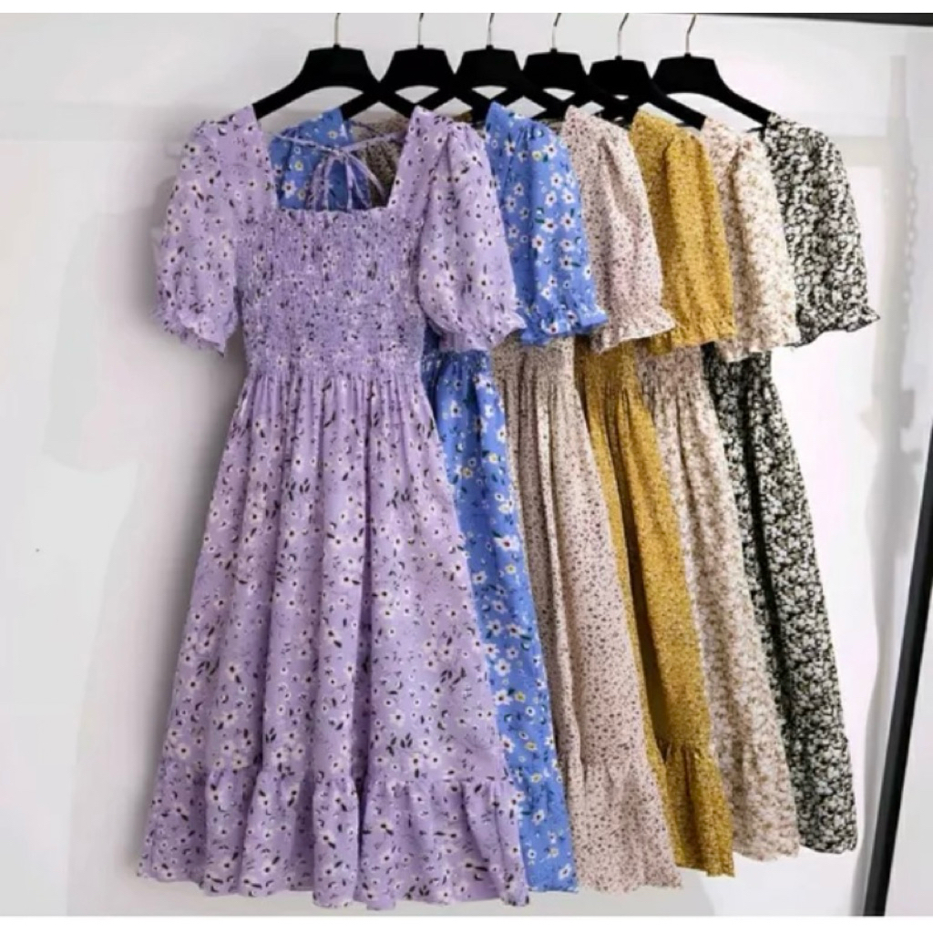 Midi Dress Floral - Dress Korea