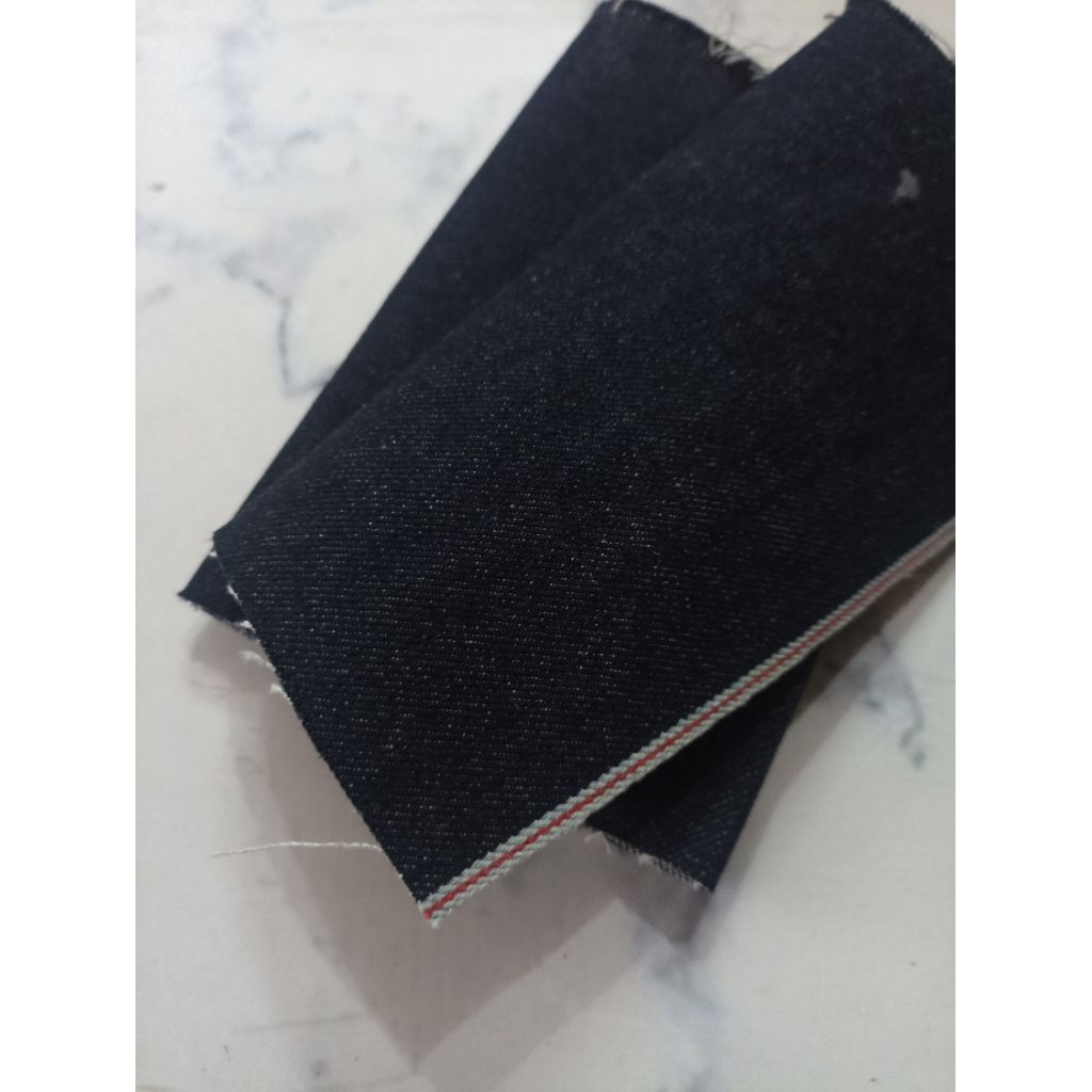SEHELAI_KAIN DENIM SELVEDGE TEBAL 16 OZ UNSANFOR BAHAN JEANS SELVEDGE