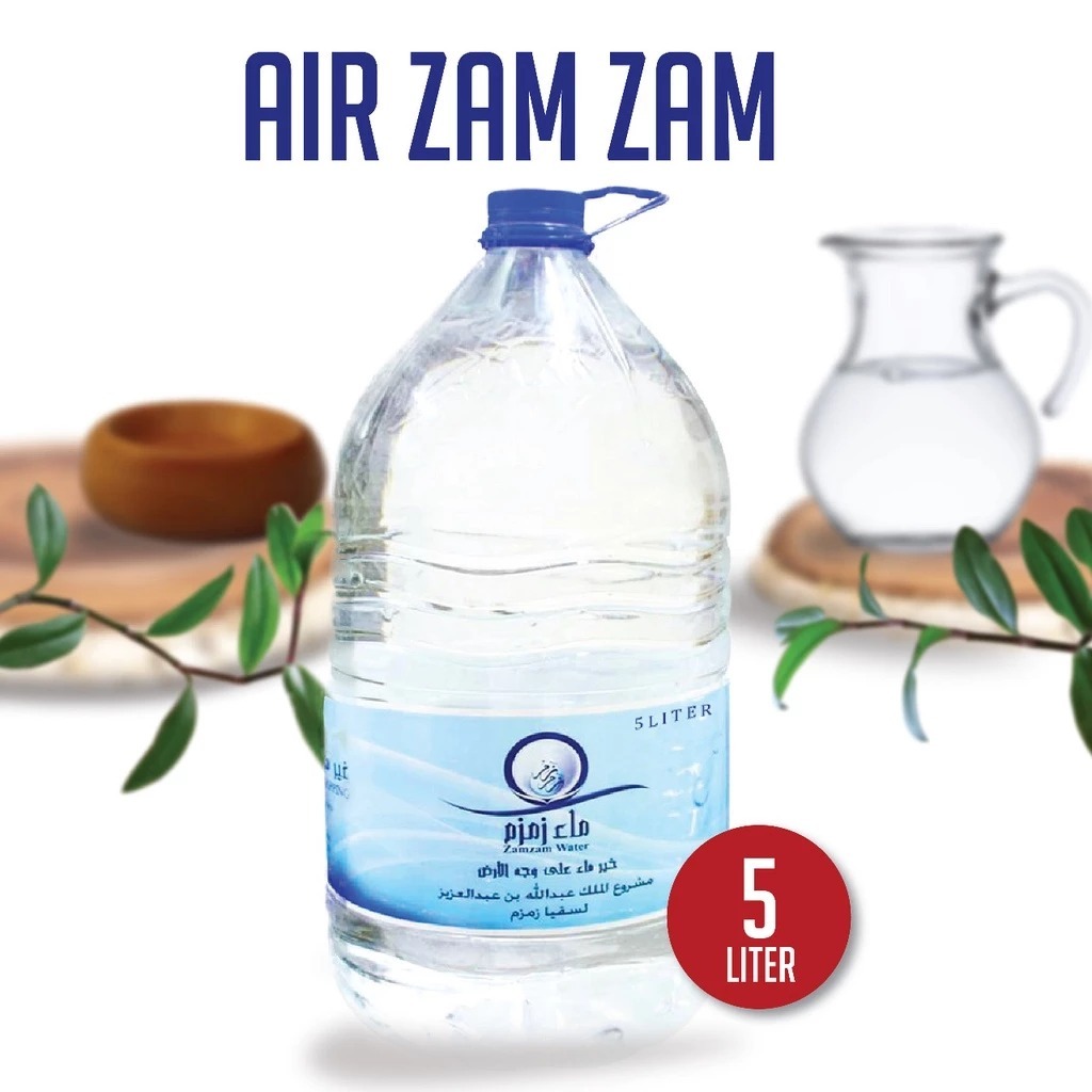 

Air Zam Zam Kemasan Galon 5 Liter Dengan Box/Zam Zam Asli Tanpa Campuran
