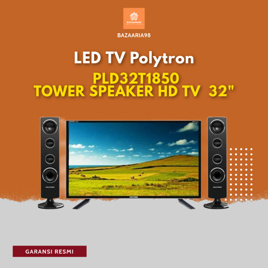 LED TV POLYTRON PLD32T1850 TOWER SPEAKER HD TV [32 inch / USB MOVIE]