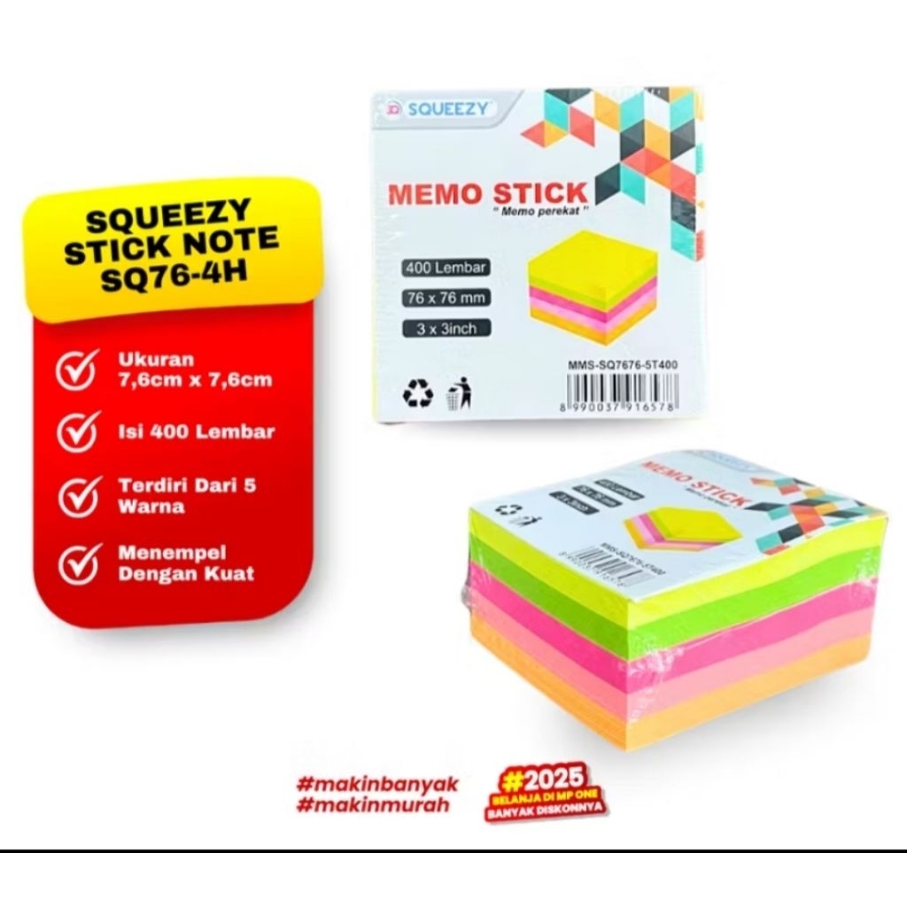 

SQUEZZY STICKY NOTE 400LEMBAR