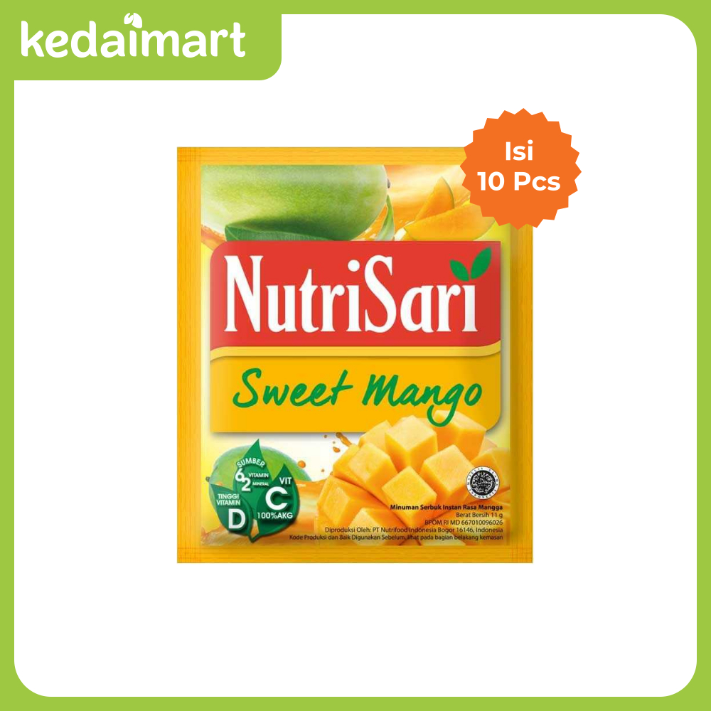 

Nutrisari Minuman Instant Bubuk Rasa Sweet Manggo Renceng Isi 10 X 11 Gram