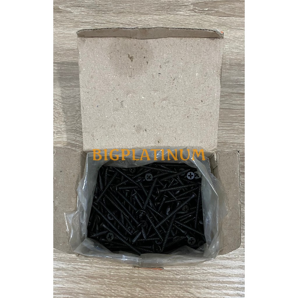 [Harga 1 ktk] MALIBU Skrup Gipsum / Drywall Screw / Sekrup Gypsum / Skrup Hitam / Skrup baja berat -