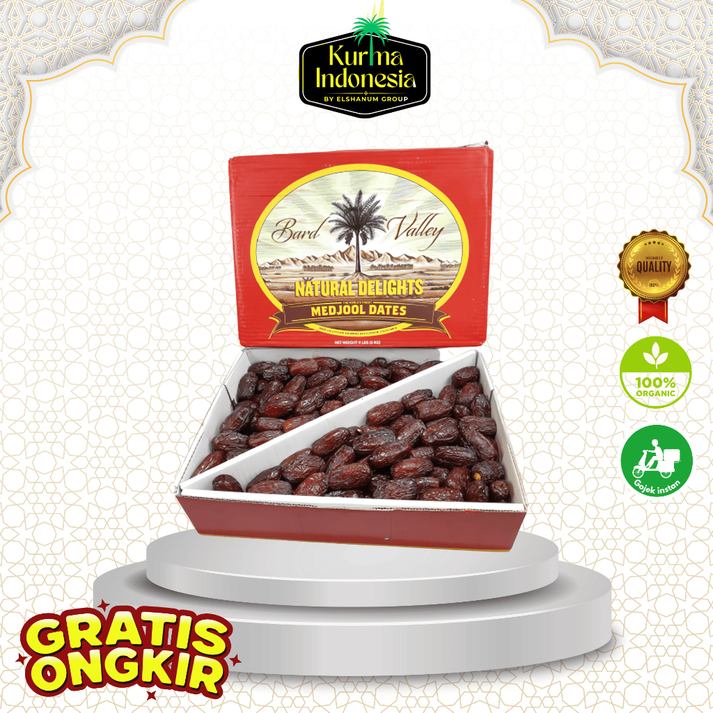 

Kurma Medjoul Natural Delights California 5kg Premium Jumbo Original Best Quality - Kurma Indonesia