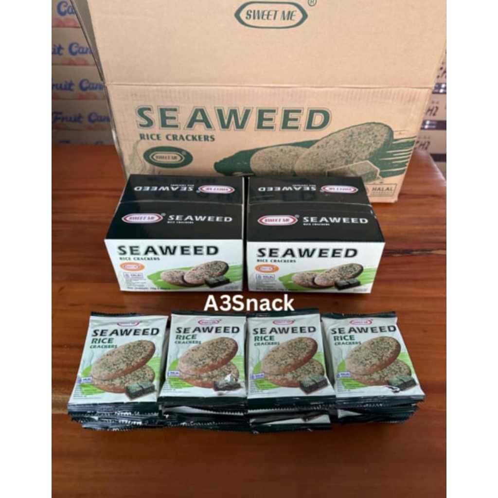 

Snack beras rumput laut seaweed Rice Crackers 1 box isi 30 pack
