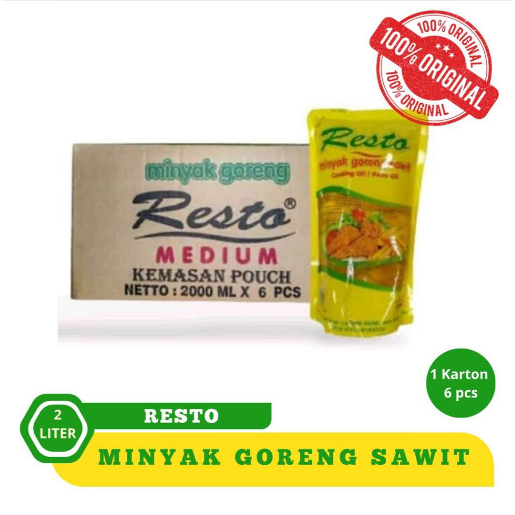 

MINYAK GORENG RESTO 2 LITER - 1 DUS ISI 6 PCS
