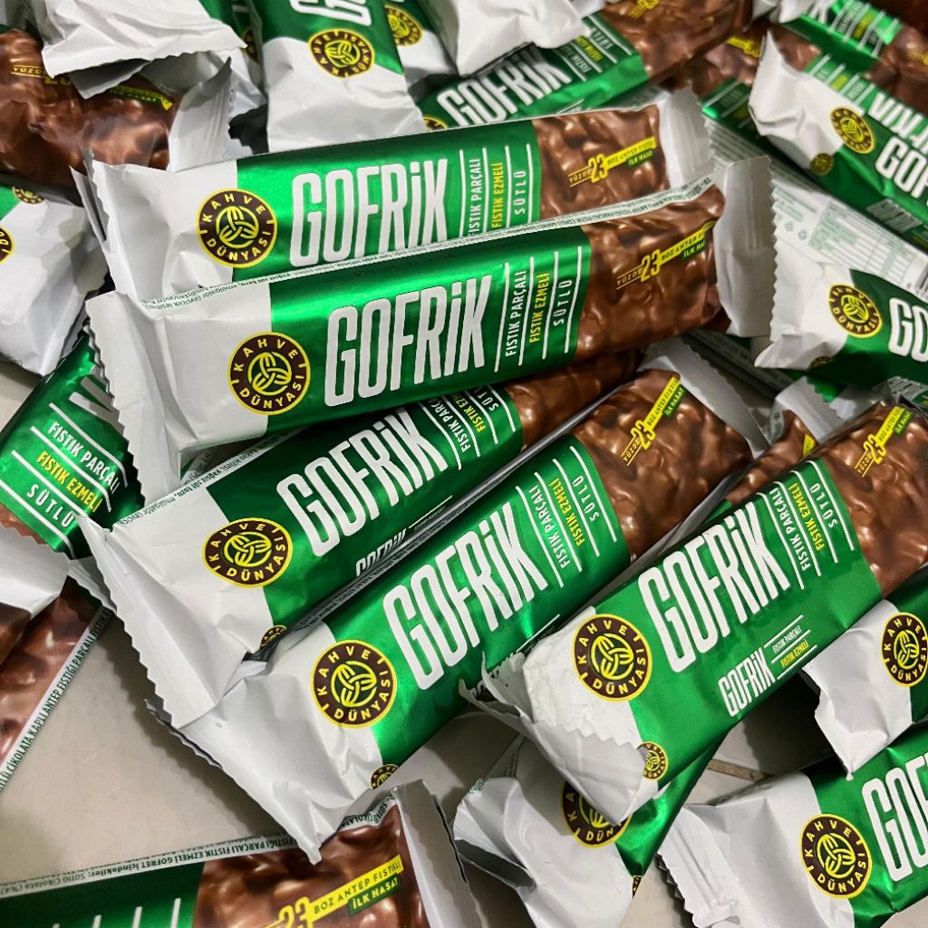 

Gofrik Pistachio Bar | Gofrik Mini | Gofrik Kahve Dunyasi | Waffer Pistachio | Coklat Dubai Turkey