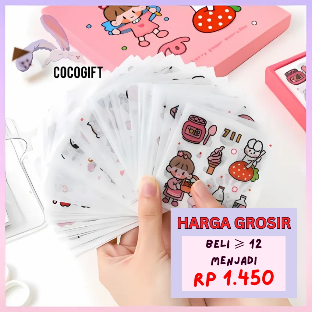

[Bisa COD] Stiker Aesthetic PVC DIY Buku Diary / Stiker Tumblr / Stiker Deco / Stiker Hp Laptop 1Pc