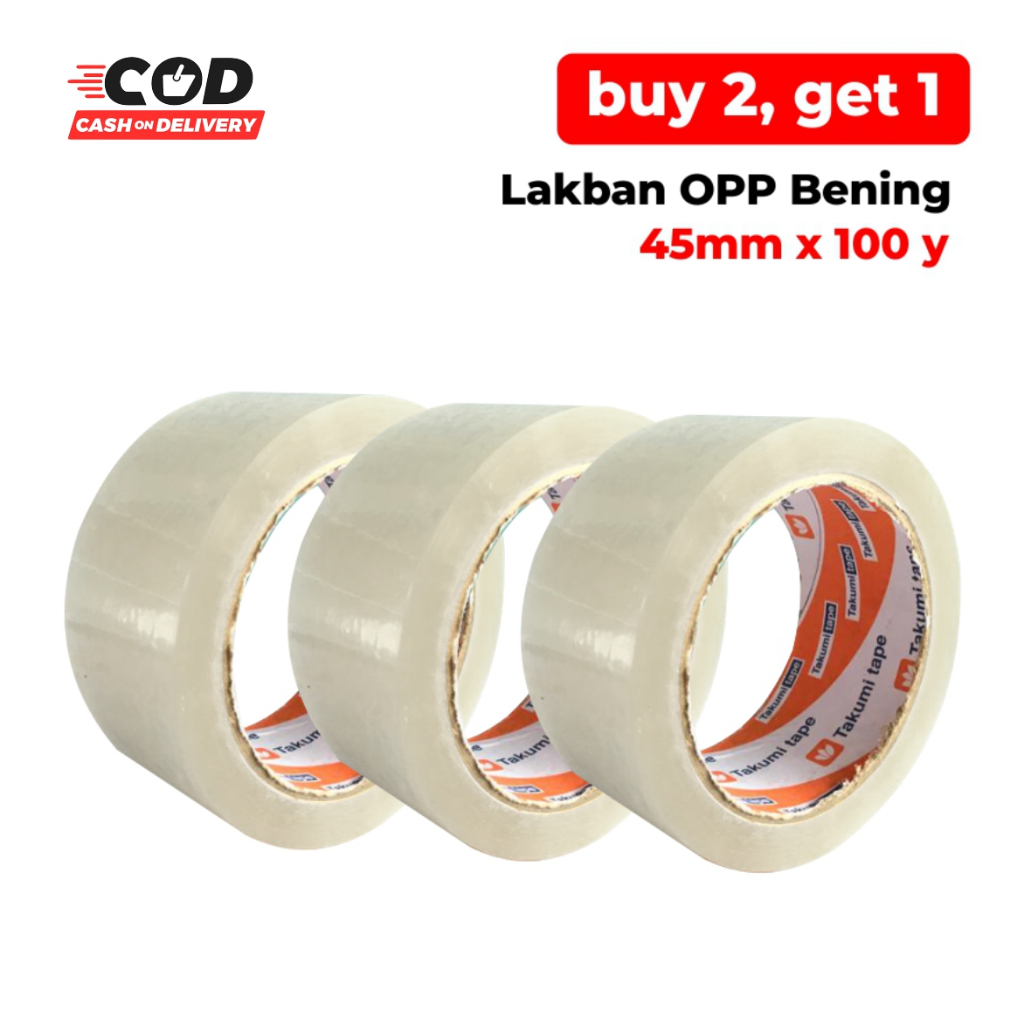 

[ Paket Dapat 3 Pcs ] Lakban Bening Besar 45mm x 90 Yard Kuat Dan Lengket