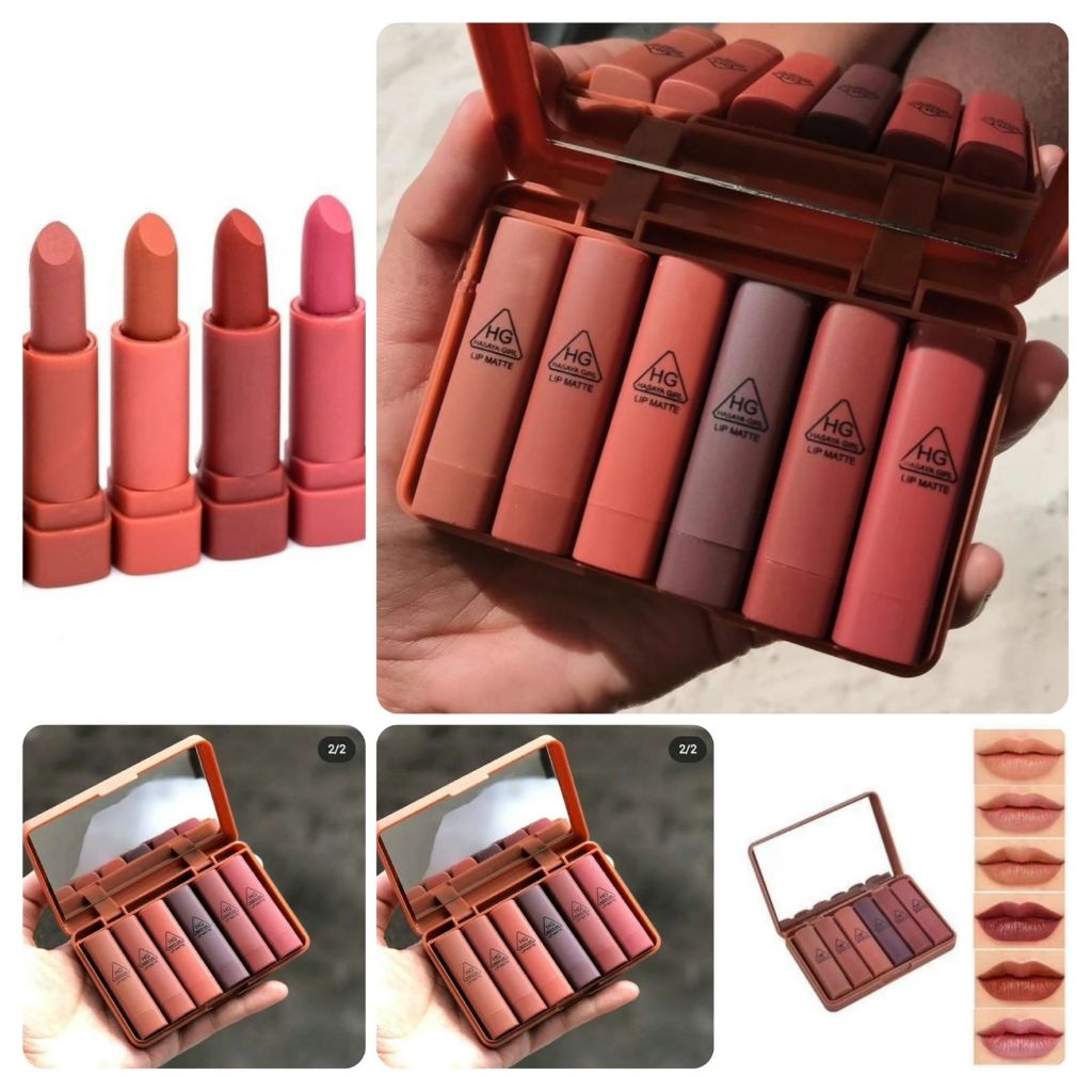 [per set/isi 6 pcs] lipstik hasaya girl mini nude waterproof