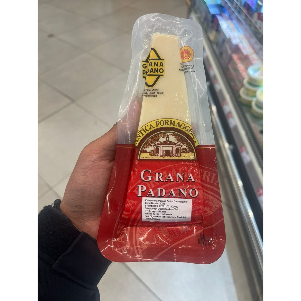 

Grana Padano Keju Italia Premium Antica Formaggeria 200g | Hard Cheese Parmesan Style Original Import