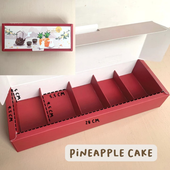 

Box Dus Kotak Kue Bulan Mooncake Mid Autumn Pineapple Cake isi Kardus Festival Kue Bulan Musim Gugur