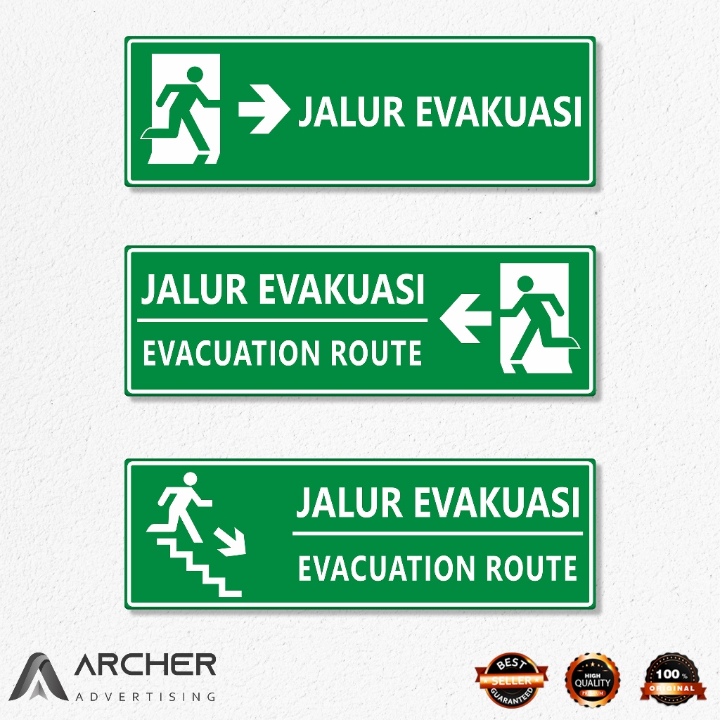 

SIGN BOARD RAMBU JALUR RUTE EVAKUASI AKRILIK