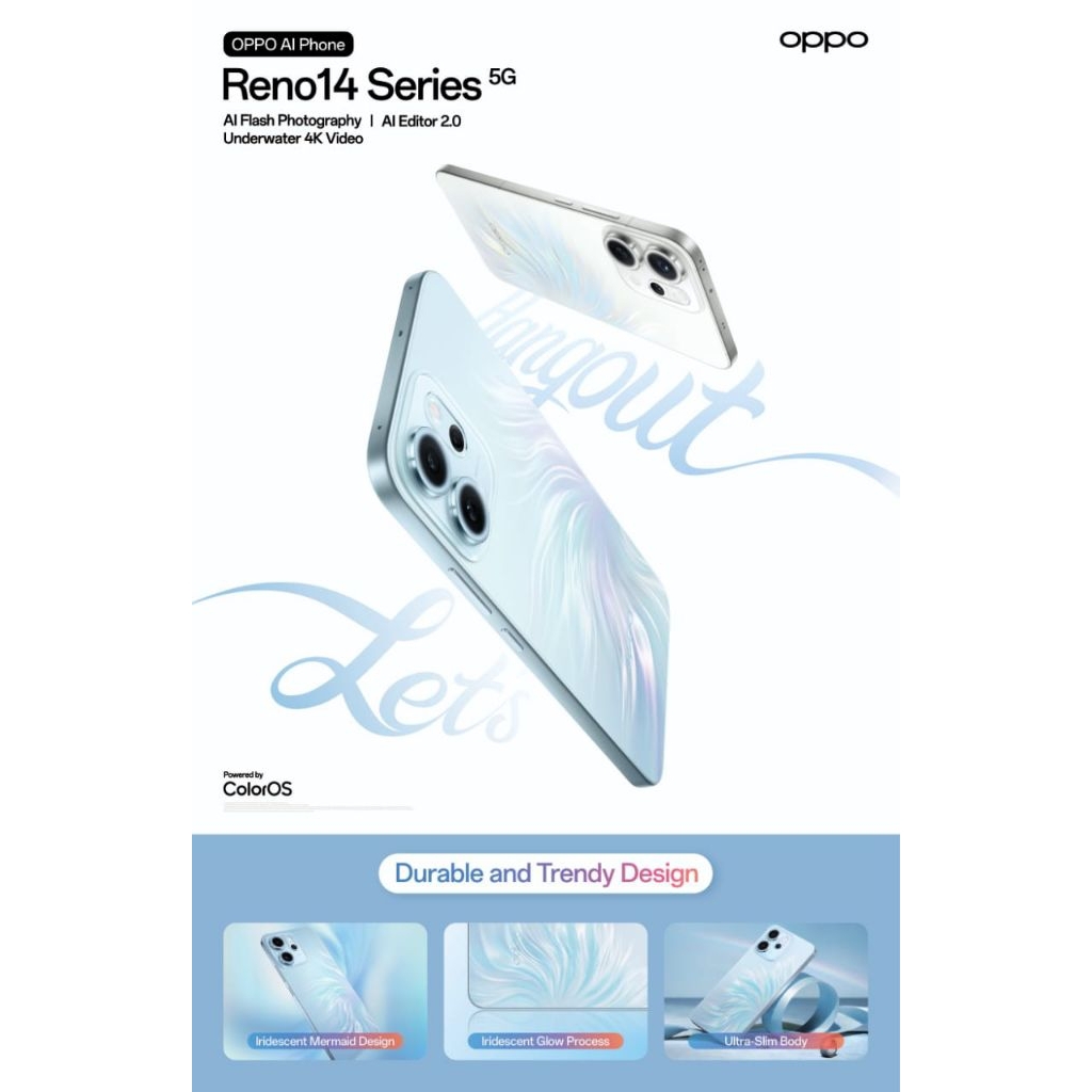 HP OPPO Reno14 F 5G (CPH2743) GARANSI RESMI INTERNATIONAL
