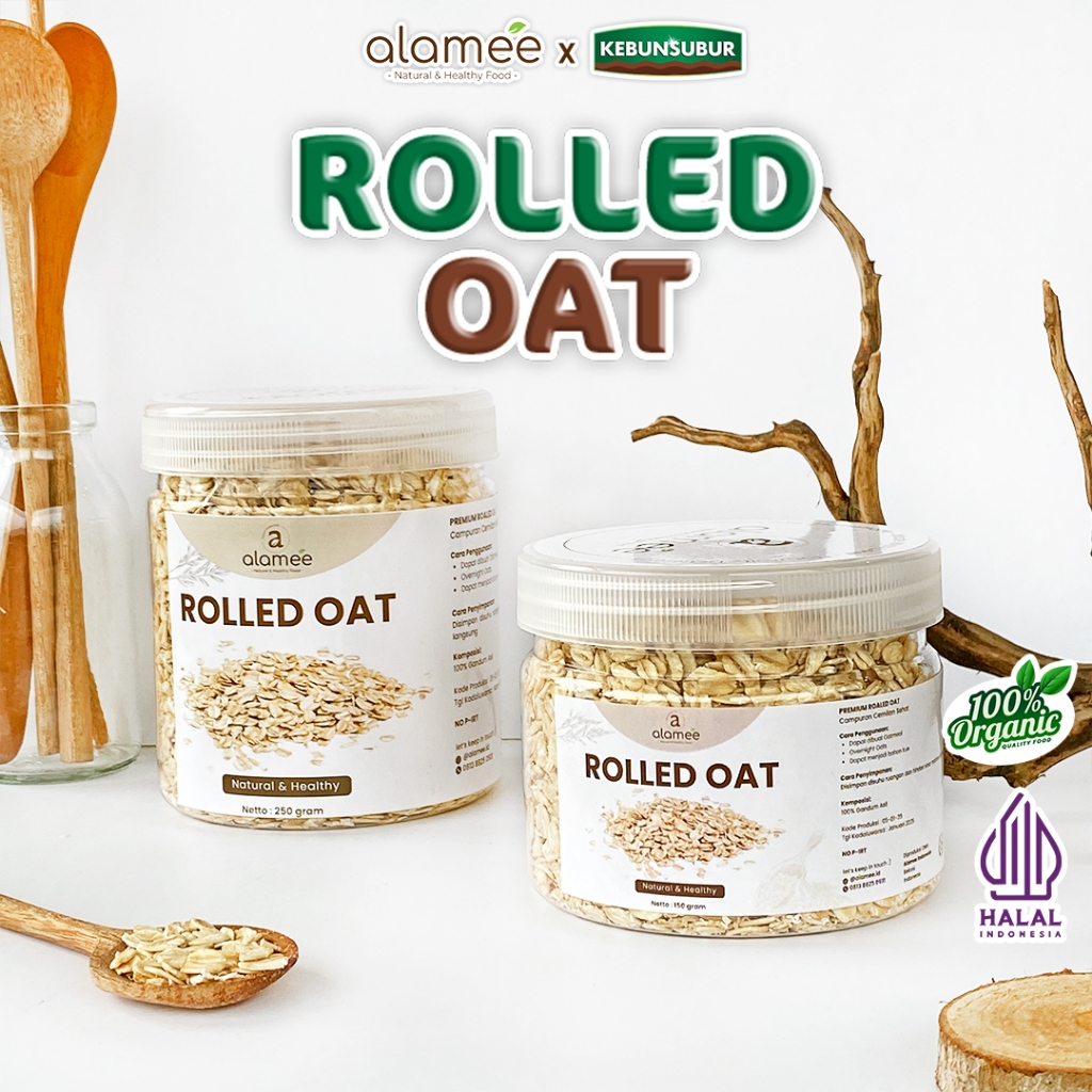 

ALAMEE Rolled Oat Gandum Utuh Kasar oatmeal wholegrain Natural Alami Oatmeal Instan kebunsurbur