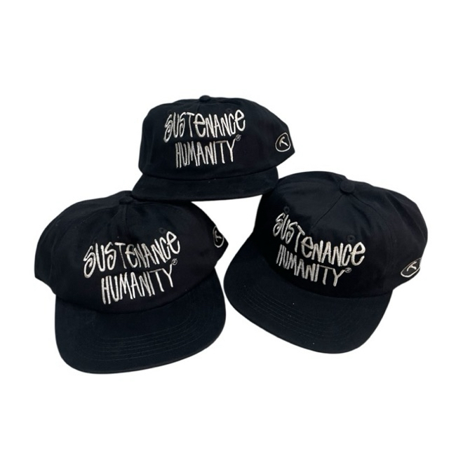 Crashco Crowd Panel Topi 6 Panel Cap Bahan Twill Cotton Hitam Panel Cap Black