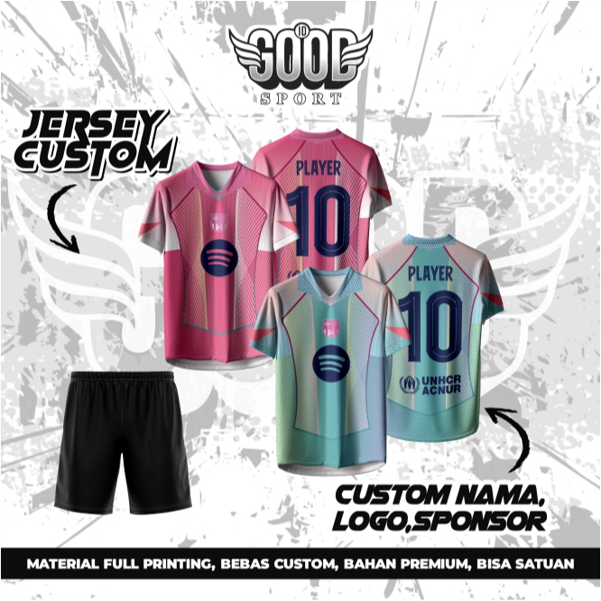 Jersey Barcelona Pink Fantasy / Jersey Barcelona / Kaos Barcelona / Jersey Bola / Jersey Vintage