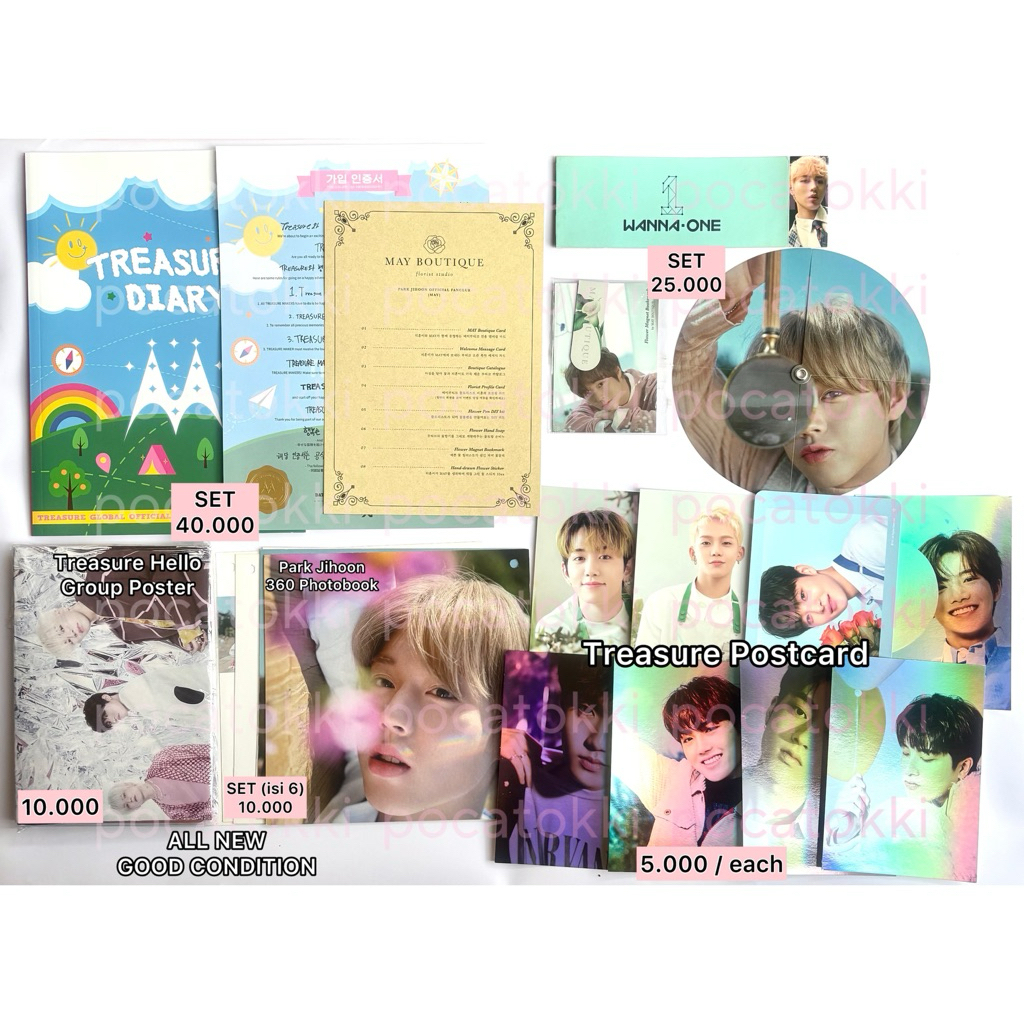 Treasure 1st membership diary certificate park jihoon may boutique 2nd 1.0 2.0 poster hello postcard