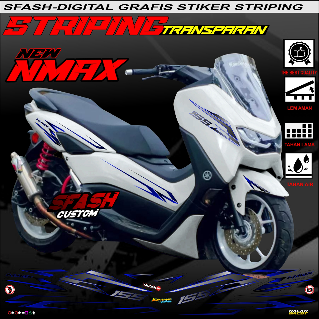 STRIPING NMAX NEW THAILAND TRANSPARAN BAHAN VINIL MAX DECAL 18 / Striping Nmax New Thailand
