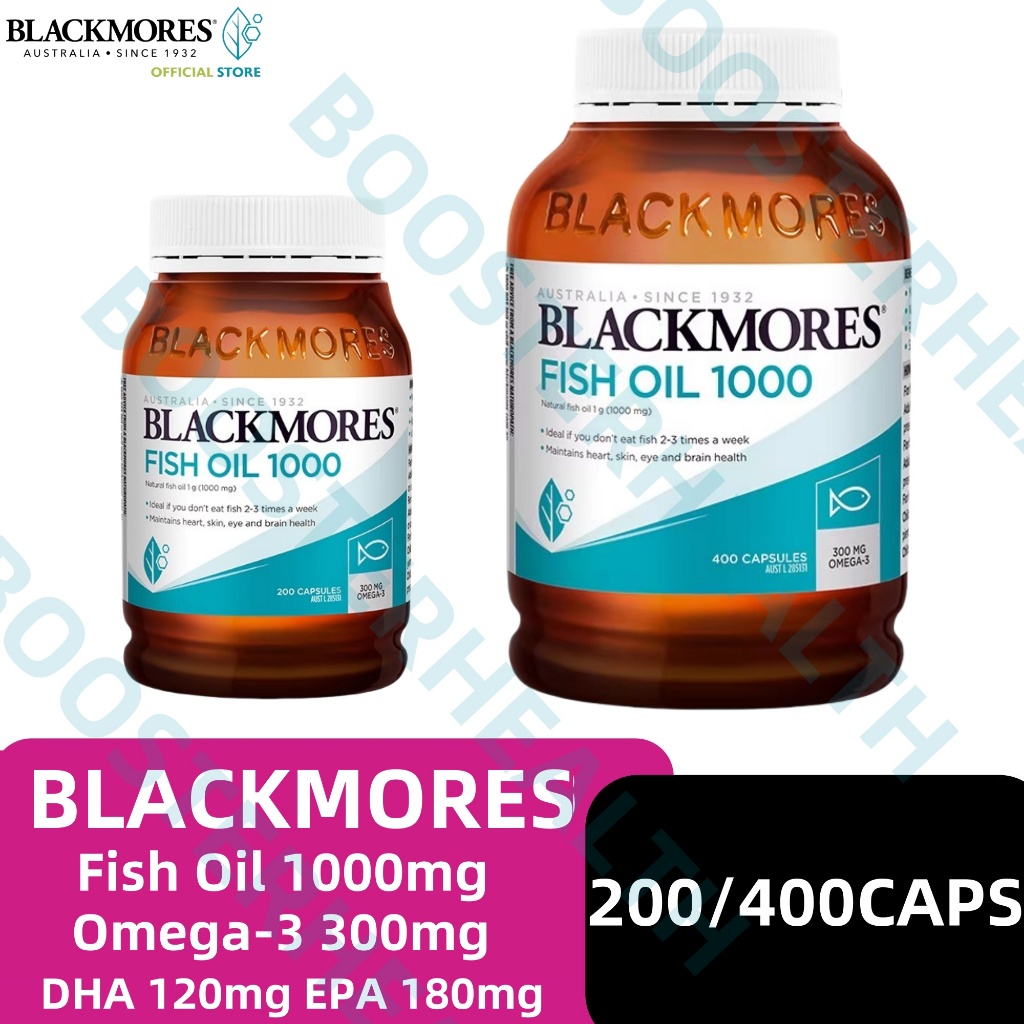Blackmores Fish Oil Omega3 1000mg 400Caps | Suplemen Omega 3 Memelihara Kesehatan Jantung