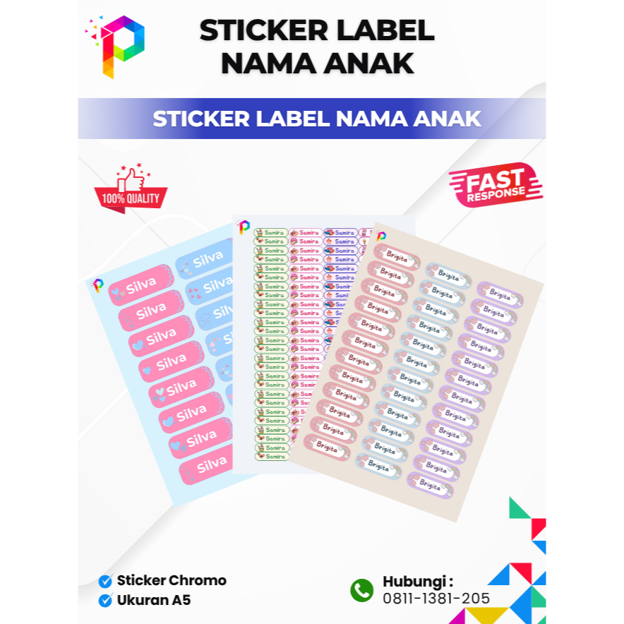 

Sticker Label Nama Anak Custom / Stiker nama karakter anak lucu
