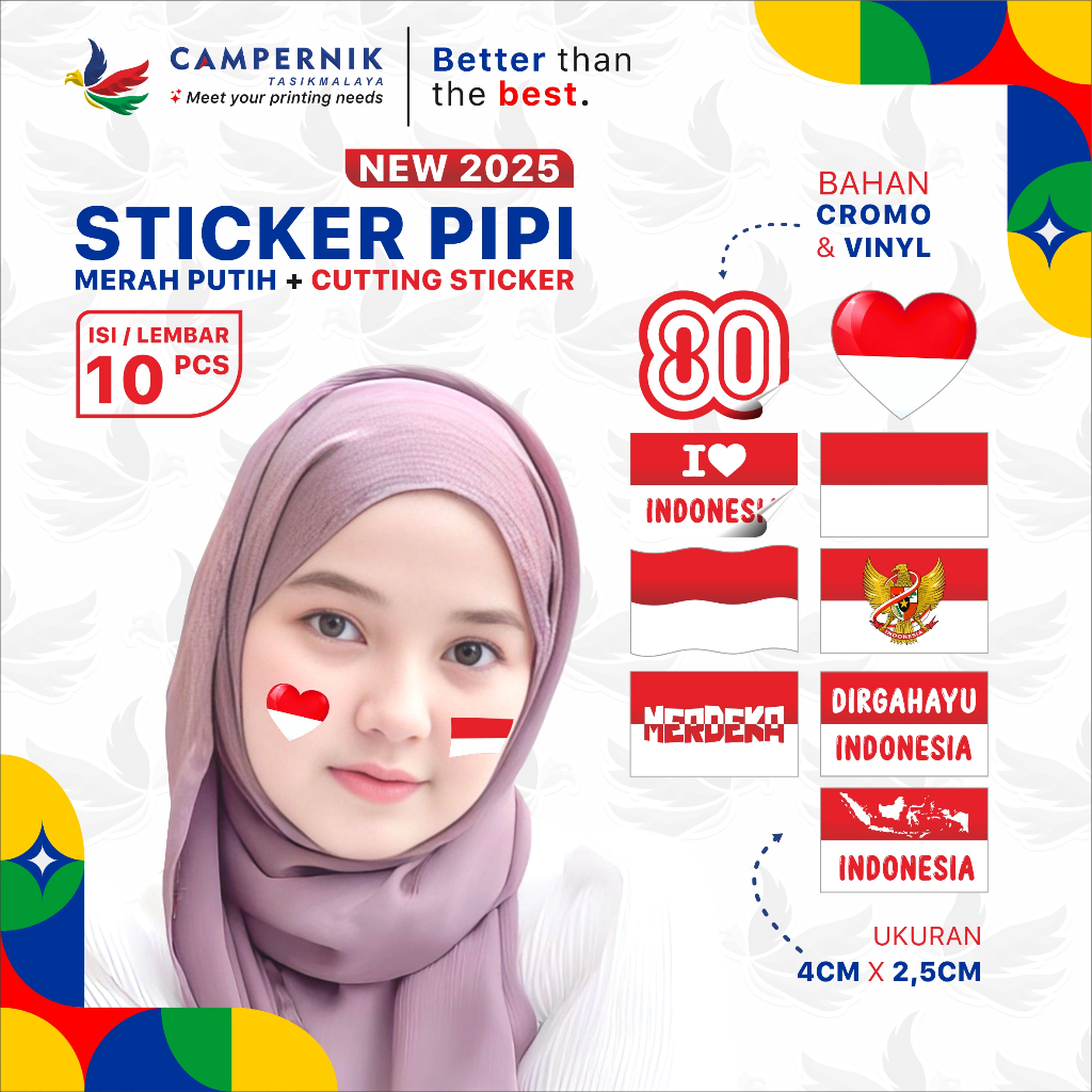 

STIKER PIPI MERAH PUTIH HARGA 10 PCS SUDAH DI POTONG / CUTTING BAHAN ANTI AIR