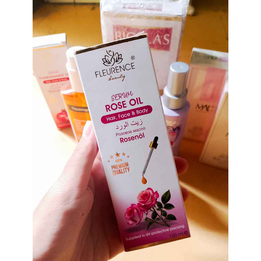 Fleurrence Beauty Rose Oil Serum 100ml – Hair, Face & Body Oil Original Turki
