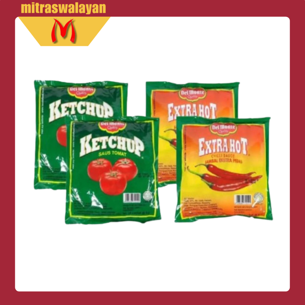 

DEL MONTE Saus Tomat & Saus Pedas 1 Pack isi 24 sachet @8 gr