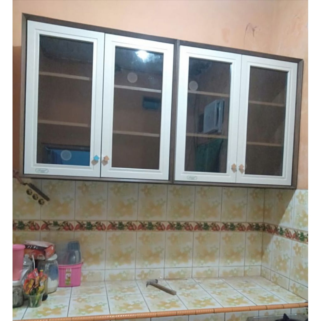 Lemari gantung dapur rak dapur Kitchen set atas 4 pintu minimalis