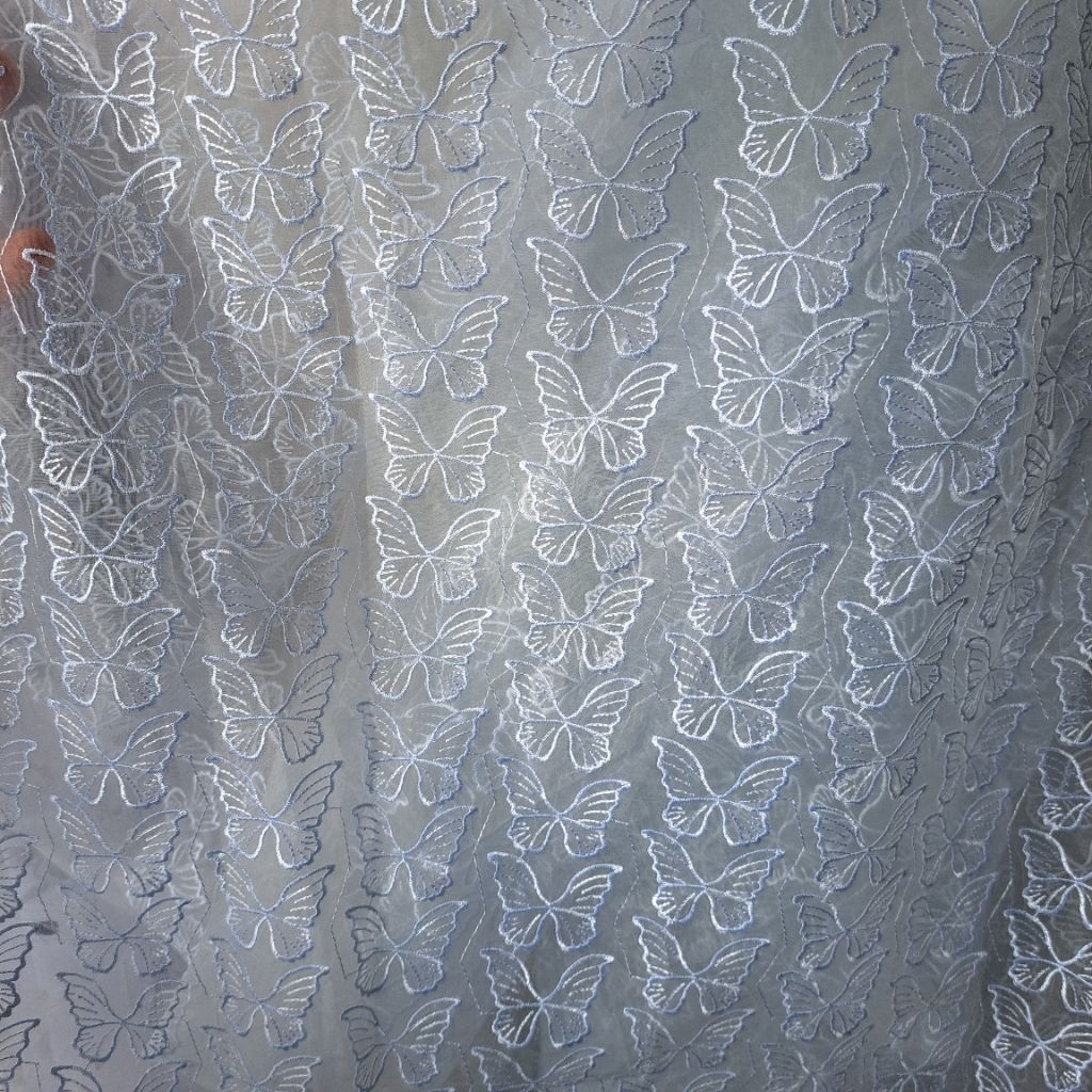 kain bahan organza bordir | kain organza bordir motif kupu kupu | kain organza bordir motif harga 0.