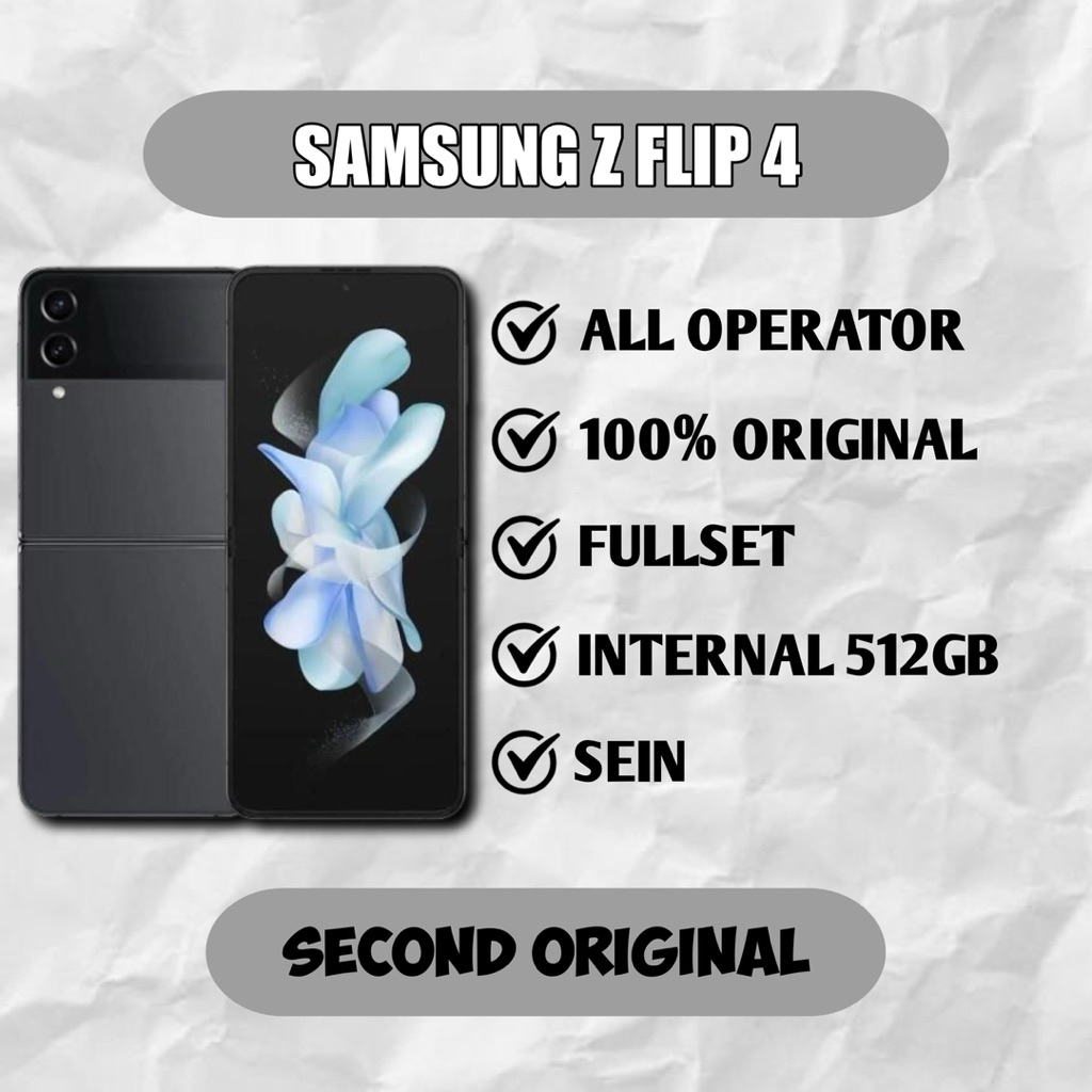 ( SECOND ) Samsung Galaxy Z Flip 4 8GB/512GB - Graphite | SEIN | Original Samsung Indonesia