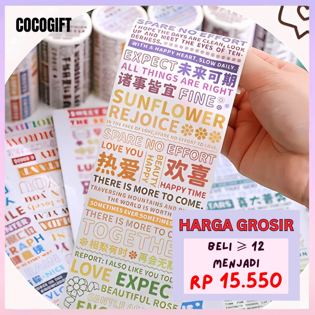 

Washitape Decoration Journal Washitape Tulisan Aesthetic Black Colour - TLD102